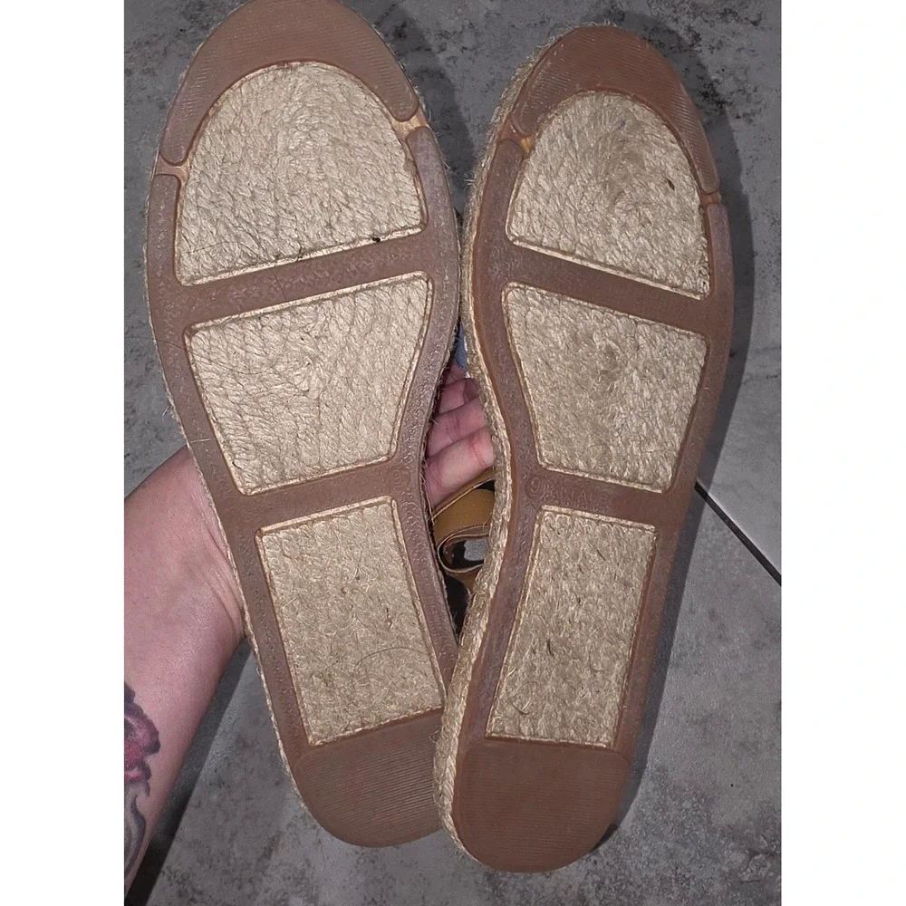 Talbots Izzy d'Orsay Espadrilles Floral Embroidered Chambray Sandals 9M